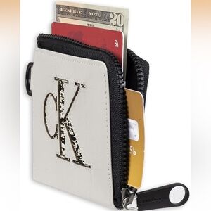 Calvin Klein mens Rfid Leather Slim Minimalist Card Case Wallet